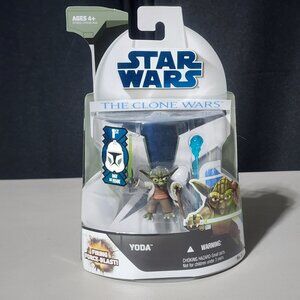 NEW Star Wars The Clone Wars Yoda Action Figure #3 Firing Force Blast 2008...
